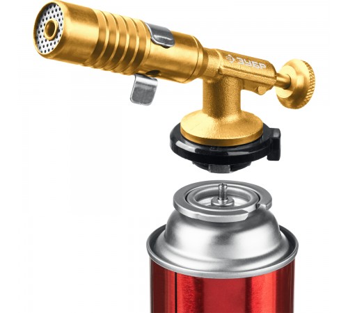 ЗУБР  ГРМ-200, 1300°C, цельнометаллическая, 2 в 1, газовая горелка на баллон с цанговым соединением, Профессионал (55556)