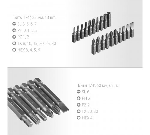 25165-H38 Компакт-38 набор ЗУБР:реверсивная отвертка с насадками 38 шт