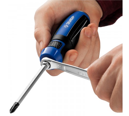 25272-2 Отвертка ЗУБР УДАРНИК ударная, сквозной Cr-V стержень с усилит. под ключ,PH2х100мм