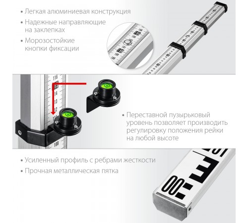 34948-3 Рейка ЗУБР геодезическая РГ 3
