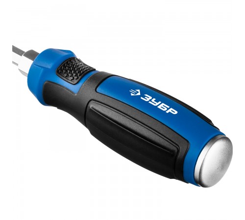 25271-6 Отвертка ЗУБР УДАРНИК ударная, сквозной Cr-V стержень с усилит. под ключ,SL6х100мм