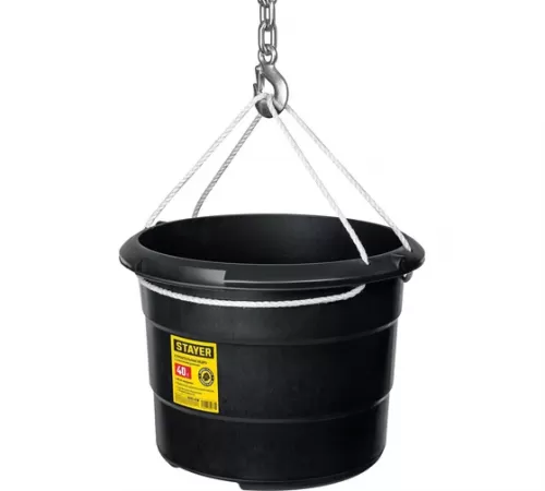 06085-40 Ведро строительное STAYER 40 л с канатными ручками,пластм,высокопр.