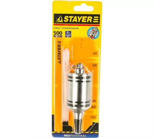 06352-50 Отвес STAYER PROFI строительный со шнуром, 500г