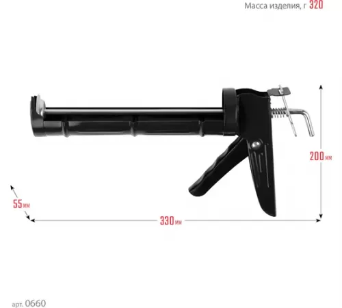 0660 Пистолет для герметика STAYER Standart полукорпусной,  310мл