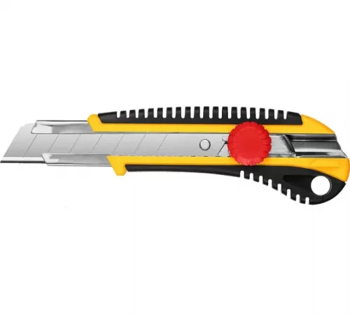 09141_z01 Нож STAYER HERCULES-25 с винтовым фиксатором, лезвия 25мм