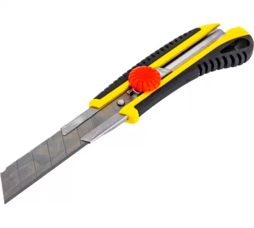 09141_z01 Нож STAYER HERCULES-25 с винтовым фиксатором, лезвия 25мм