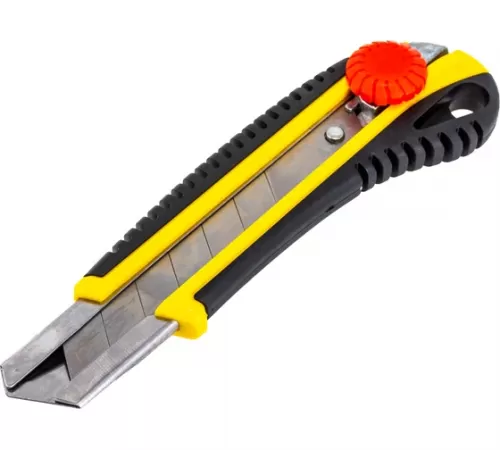 09141_z01 Нож STAYER HERCULES-25 с винтовым фиксатором, лезвия 25мм