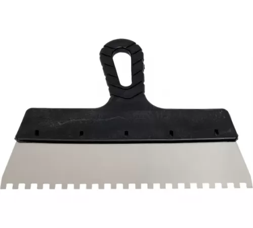 Нержавеющий зубчатый шпатель STAYER 250мм, зуб 6х6мм 1009-25-06