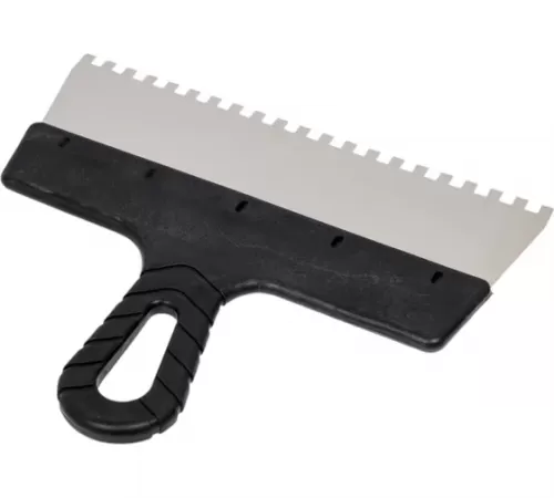 Нержавеющий зубчатый шпатель STAYER 250мм, зуб 6х6мм 1009-25-06