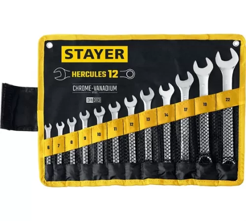 Набор гаечных ключей STAYER HERCULES 6-22мм 12шт 27081-H12_z01