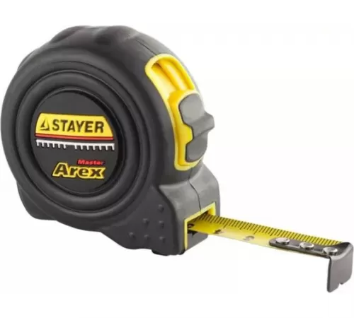 3410-05_z01 Рулетка STAYER AREX 5м/19мм в ударостойком корпусе с двумя фиксаторами