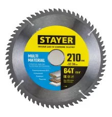 Диск пильный по алюминию STAYER Multi Material, 210х32/30 мм, супер чистый рез 3685-210-3264