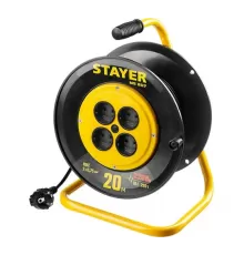 55073-20_z01 Удлинитель на катушке STAYER MS 207, 2200Вт, ПВС 2х0,75 мм2, 4 гнезда, 20м