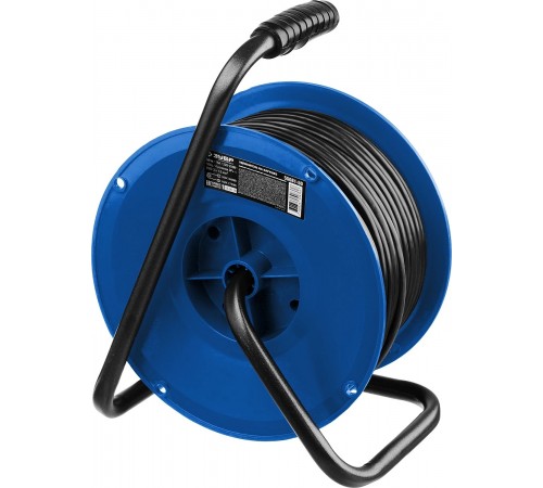 55081-50 Удлинитель на катушке ПВС 315, 50 м, 3500 Вт, 4 гнезда, IP44, ПВС 3х1,5 кв мм, ЗУБР