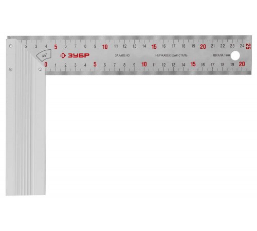 34394-25 Угольник ЗУБР ЭКСПЕРТ столярный, гравированная шкала, 250мм