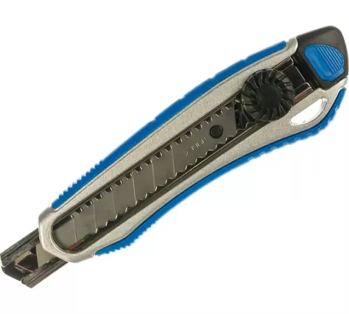 09178 Нож ЗУБР ЭКСПЕРТ, двухкомпонентный корпус, мех. фиксатор, лезвие 18мм, сталь У8А