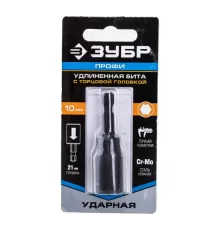 26377-10 Бита ЗУБР ПРОФИ с торцовой головкой, хвостовик Е 1/4, 10мм