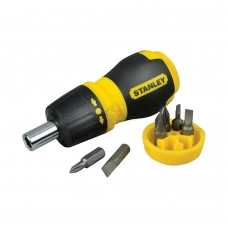 0-66-358 Отвертка STANLEY MULTIBIT RATCHET STUBBY c 6ю вставками