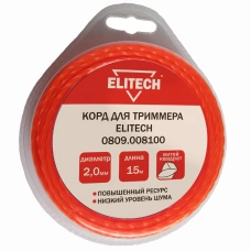 0809.008100 Леска Elitech 2,0x15м (витой квадрат)