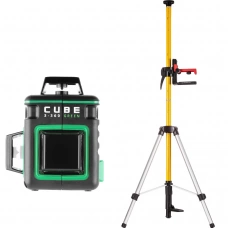 A00679 Лазерный уровень ADA CUBE 3-360 GREEN Basic Edition+Штатив-штанга ADA SILVER PLUS