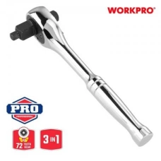 WP271014 Ключ трещоточный WORKPRO 3-в-1(1/4"+3/8"+1/2")