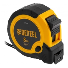 31544 Рулетка Denzel 8м х 25мм,двухкомп.корпус,кнопка-пауза